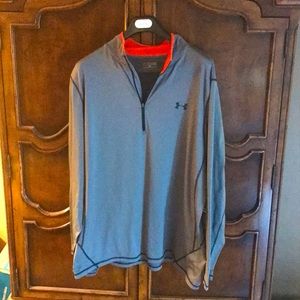 Under Armour cold gear 3XL tall gray and orange 1/4 zip men’s athletic top